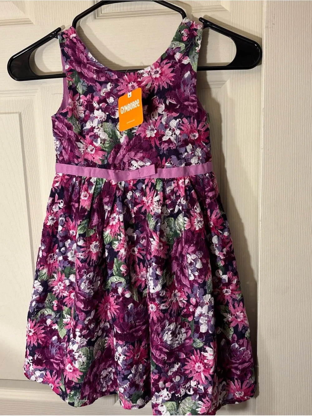 Gymboree Purple and Pink Floral Fit-and-Flare Dress